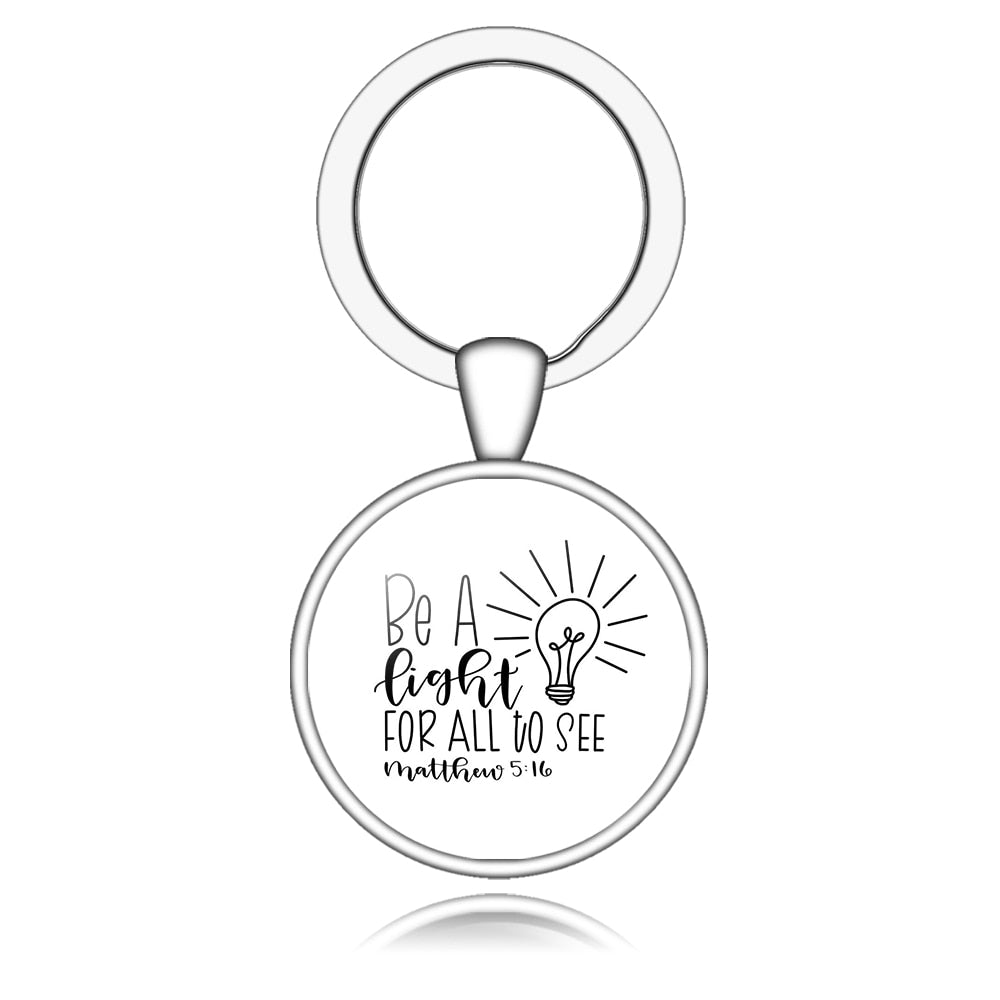 Be A Light For All To See Bible Verse Quote Keychain Gift Cute Keyring Positive