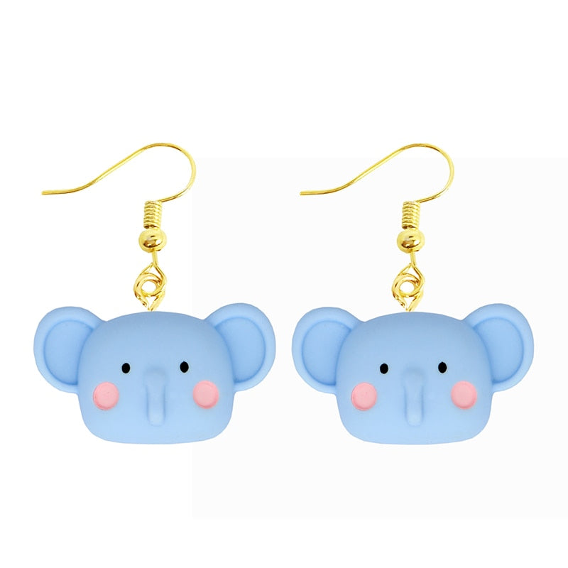 Blue Koala Resin Animal Drop Earrings Women Creativity Jewelry Cute Earring