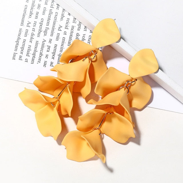 Peach Petals Dangle Earrings Fashion Party Girls Pendant Earrings Women Jewelry