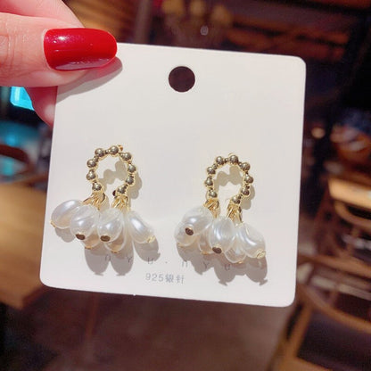 Cute Pearl Drops Stud Earrings for Women Jewelry Girls Earrings