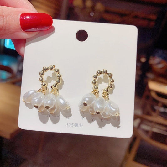 Cute Pearl Drops Stud Earrings for Women Jewelry Girls Earrings