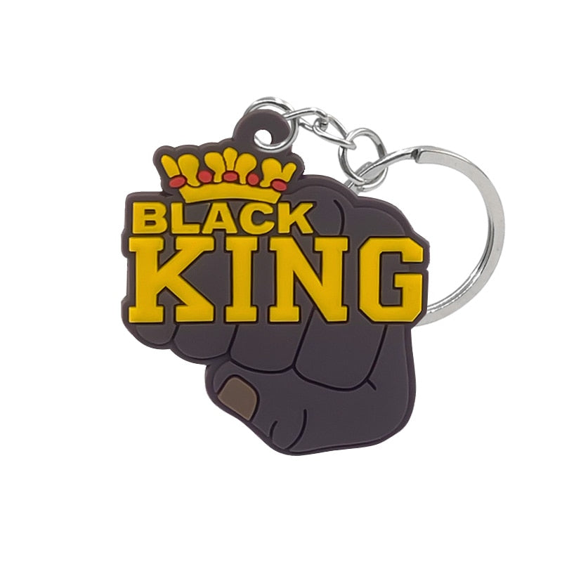 7 Styles Black Lives Matter Keychain Cartoon Figure Key Ring Kid Toy Holder