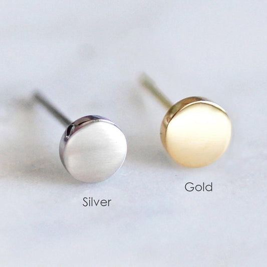 Mini Small Round Stainless Steel Earrings Women Stud Earrings Tiny Jewelry