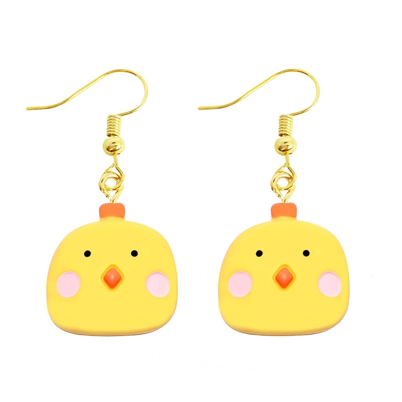 Chick Resin Animal Drop Earrings Women Creativity Jewelry Cute Earring Girls