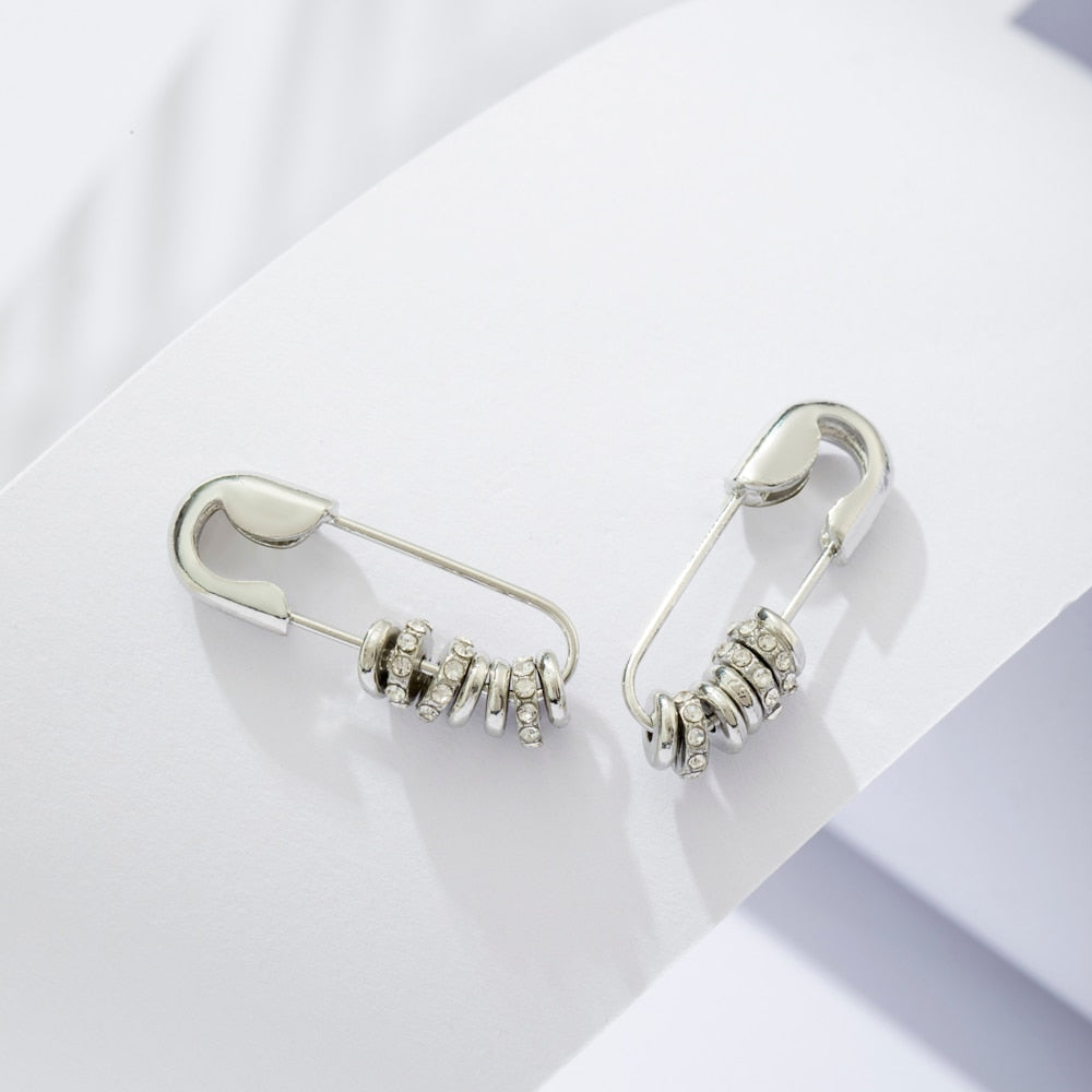 28 Styles Safety Pin Stud Earrings Paper Clip Pin Earrings Minimalist Fashion