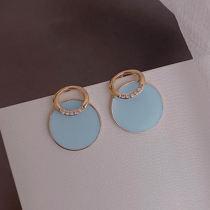 9 Styles Blue Color Geometric Flower Dangle Earrings Women Travel Fashion