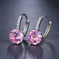 Pink Rhinestone Ear Buckle Ear Studs Earrings Female Fashion Earrings Jewelry