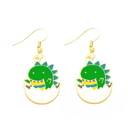 Dinosaur Egg Drop Earrings Cartoon Ear Pendants Accessories Women Art Jewelry