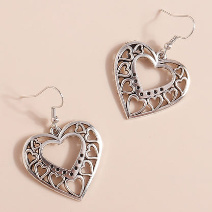 Hollow Heart Pattern Dangle Drop Earrings Women Gifts Earring Cute Girls Eardrop
