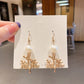 Coral Design Pearl Drop Charm Earrings For Women Girl Fashion Modern Jewelry