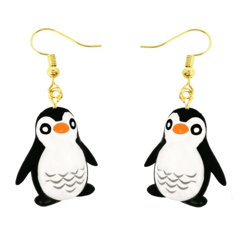 Drop Earrings Penguin Cartoon Art Women Party Jewelry Ear Fashion Pendant