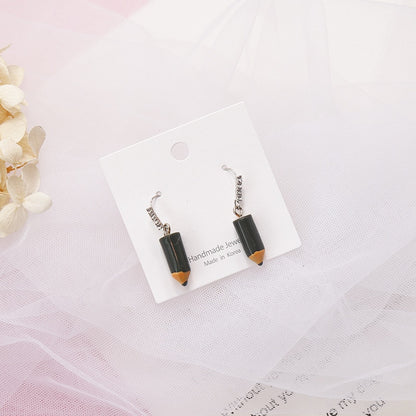 Black Pensil Dangle Earrings Fashion Party Girls Pendant Earrings Women Jewelry