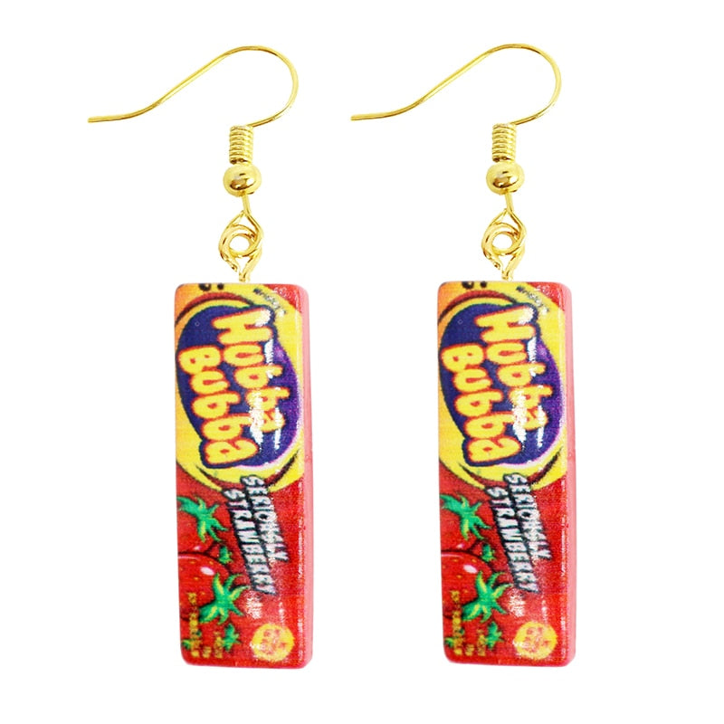 Cute Funny Gum Decor Drop Earrings Women Creativity Jewelry Cute Earring Girls