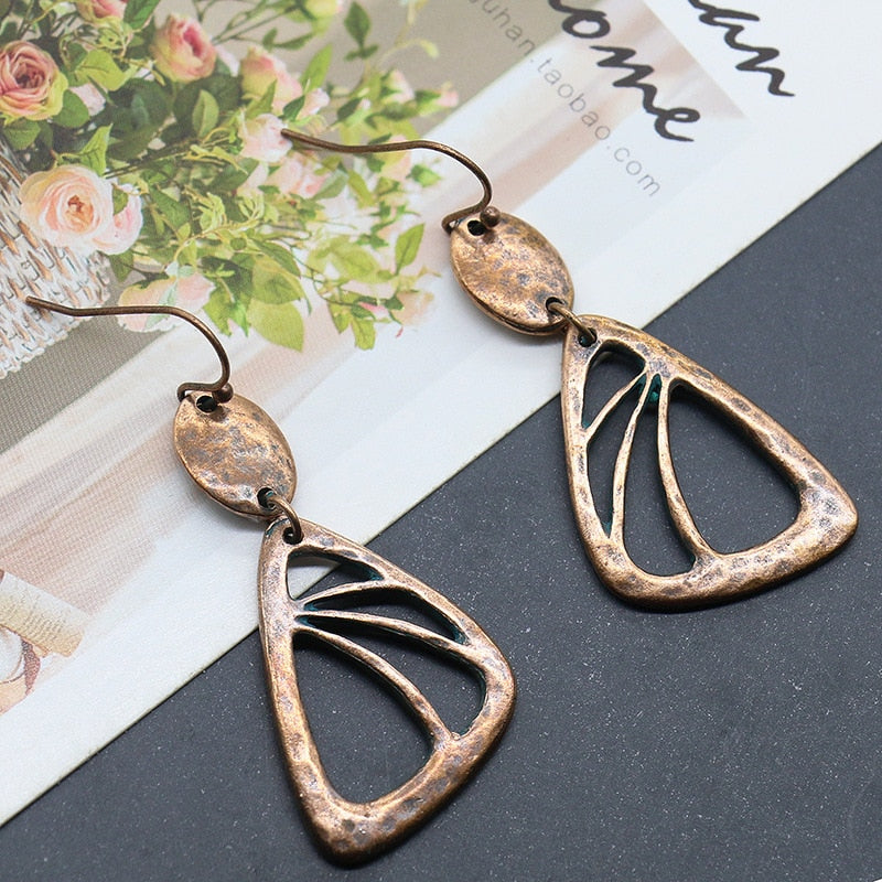 Hollow Triangle Geometric Dangling Drop Earrings Female Fashion Earrings Jewelry
