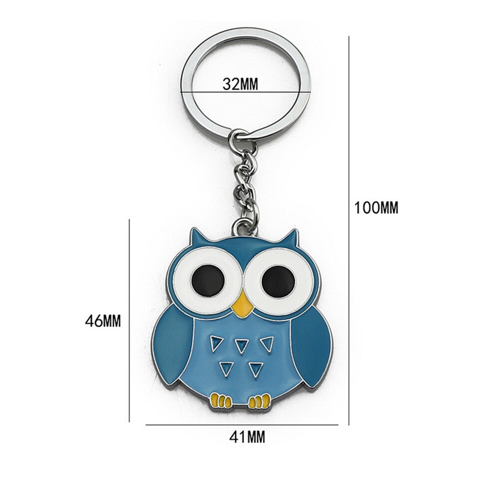 2 Colors Cute Owl keychains Charms Cartoon Unisex Key Ring Gift Women Handbag