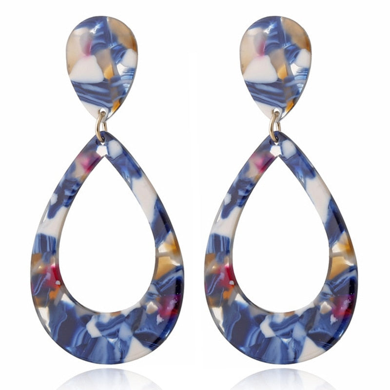 19 Styles Geometric Acrylic Irregular Hollow Circle Square Drop Earrings Modern