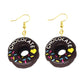 Chocolate Donut Design Drop Earrings Women Creativity Jewelry Cute Earring Girls