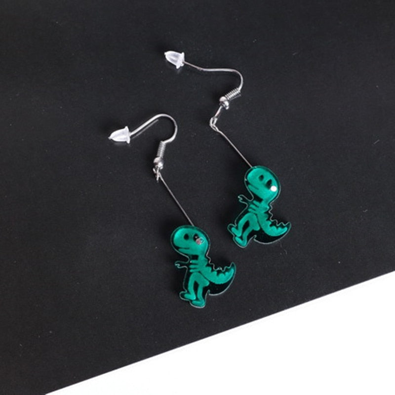 18 Styles Butterfly Dinosaur Dangle Earrings Cartoon Ear Pendants Accessories