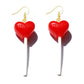 Red Heart Resin Candy Lollipop Drop Earrings Cartoon Ear Pendants Accessories