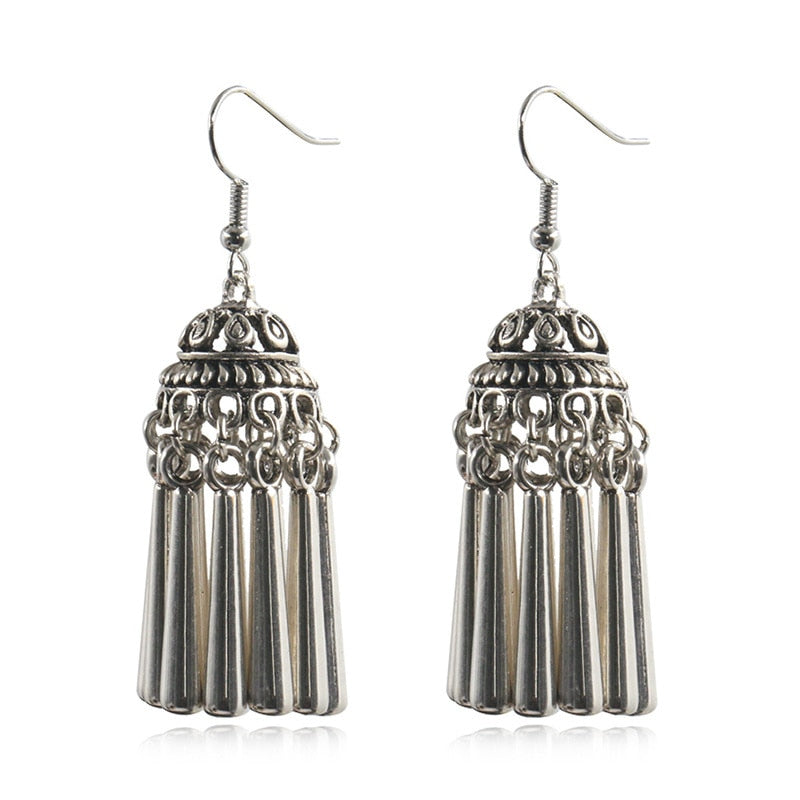 Jhumka Indian Tassel Dangling Drop Earrings Female Fashion Earrings Jewelry