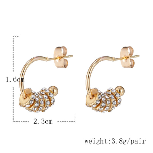 High Fashion Glitter Modern Arch Stud Earrings Minimalist Earring Studs Jewelry