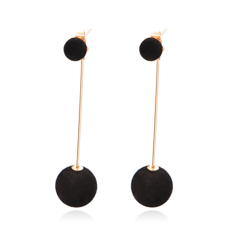 1pair Round Ball Decor Stud Earrings for Women Girls Ear Studs Jewelry Gift