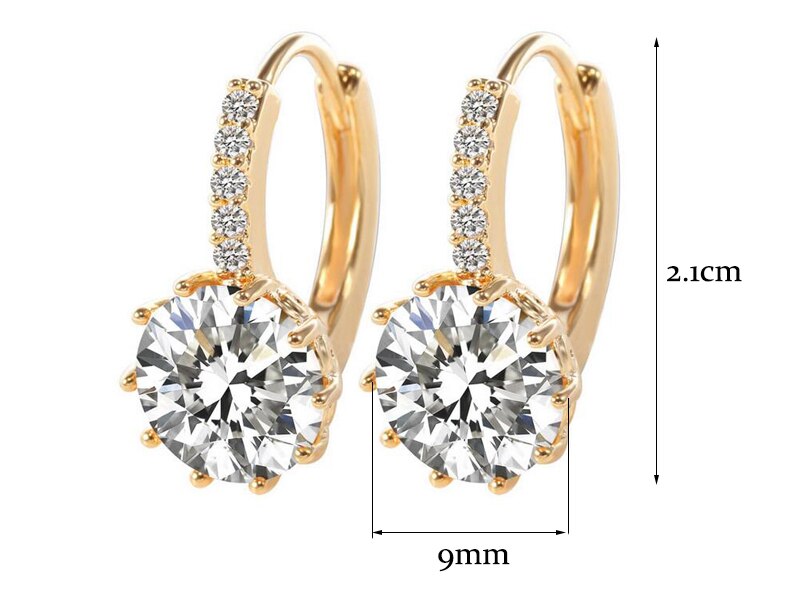 Gold-colored Rhinestone Ear Buckle Ear Studs Earrings Female Fashion Earrings