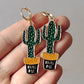 Hug Me Potted Cactus Drop Earrings Cartoon Ear Pendants Accessories Women Art