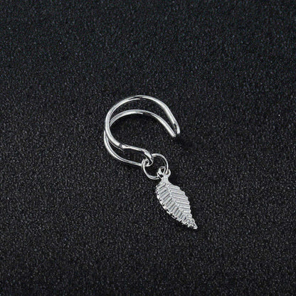 Feather Ear Cuff Stud Earrings Women Fashion Jewelry Party Wedding Earrings Gift