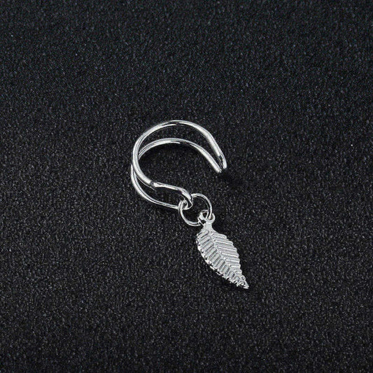 Feather Ear Cuff Stud Earrings Women Fashion Jewelry Party Wedding Earrings Gift