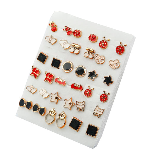 Bat Bug Stud Earrings Animal Set Women 18 Pairs Small Girl Earring Jewelry