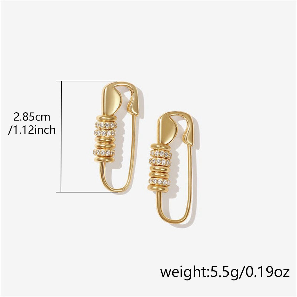 26 Styles Safety Pin Small Alloy Tassel Pin Drop Earrings Fashion Women Summer