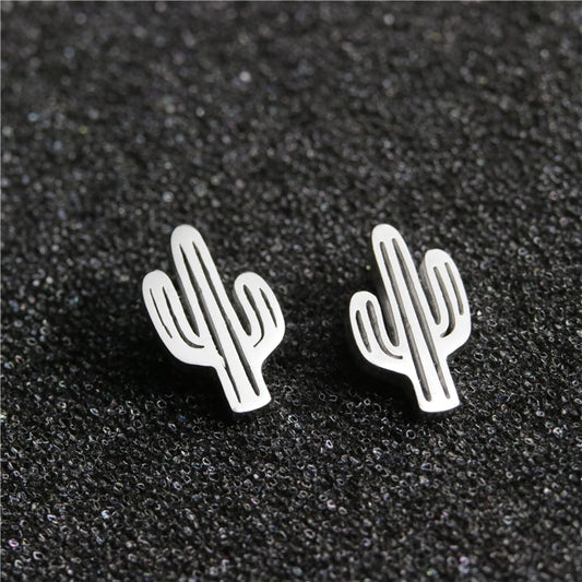 Cactus Stainless Steel Earrings Women Jewelry Small Studs Gifts Earring