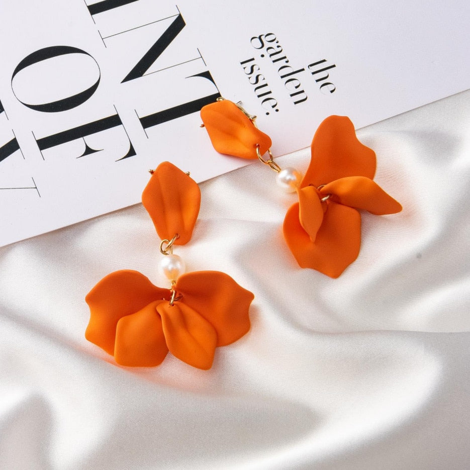 36 Styles Flower Acrylic Petals Dangle Earrings Women Travel Fashion Cartoon