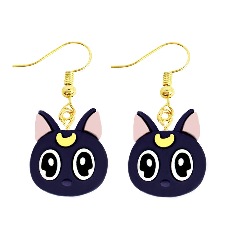 Black Cat Resin Animal Drop Earrings Women Creativity Jewelry Cute Earring Girls