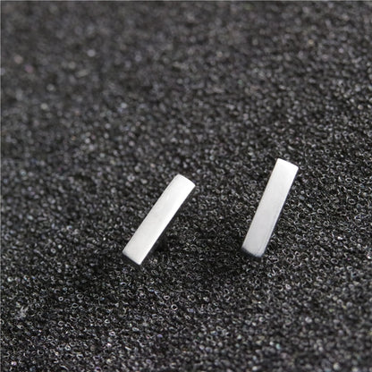 Simple Metal Bar Stainless Steel Earrings Women Jewelry Small Studs Gifts