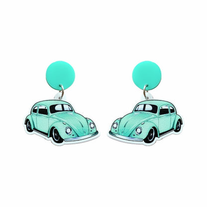 Acrylic Mint Car Drop Charm Earrings For Women Girl Fashion Modern Jewelry Gift