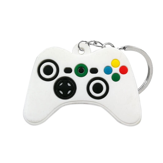 Modern White Gamepad PVC Keyring Cute Cartoon Style Keychains Bag Car Pendant