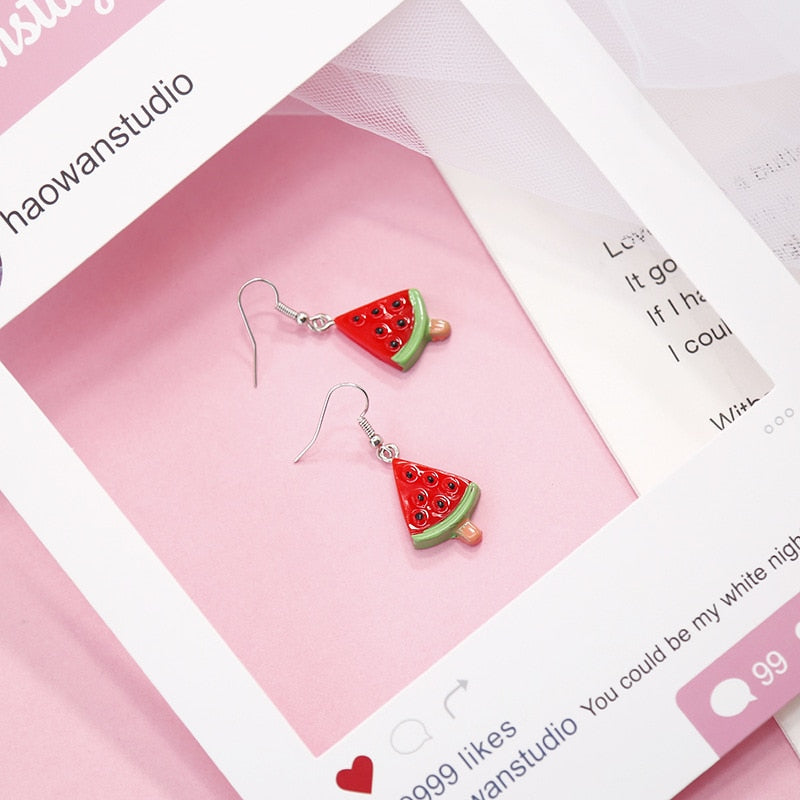 20 Styles Funny Design Fruits Animals Dangle Earrings Fashion Party Girls