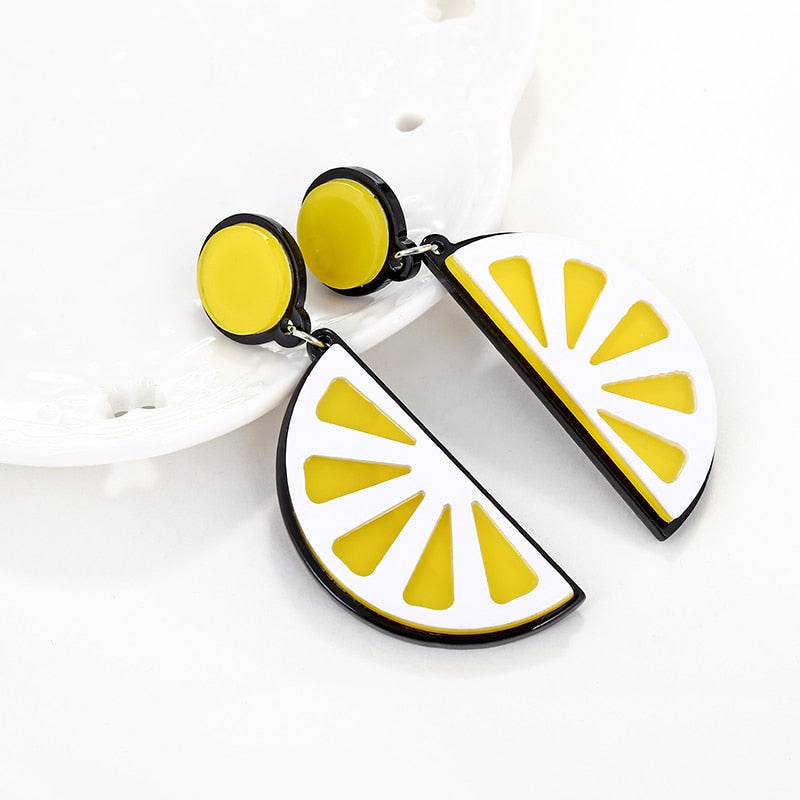 12 Styles Watermelon Lemon Strawberry Cherry Dangle Earrings Cartoon Ear