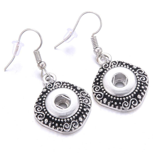 Vintage Button Design Dangle Earrings for Fashion Stylish Jewelry Drop Earrings