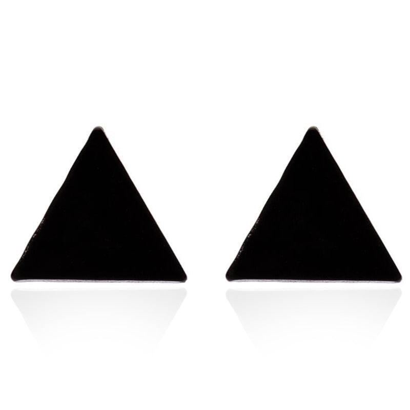 9 Styles Black Star Heart Geometric Stainless Steel Stud Earrings Women Jewelry