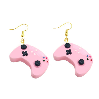 Modern Pink Gaming Controller Drop Earrings Women Art Fashion Cartoon Earrings