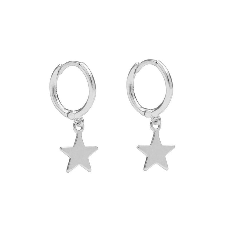 Small Plain Star Charm Earrings Women Girl Fashion Trendy Jewelry Accessories