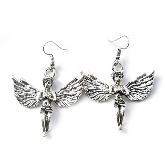 Handmade Angel Metal Drop Earrings Women Travel Fashion Cartoon Earrings