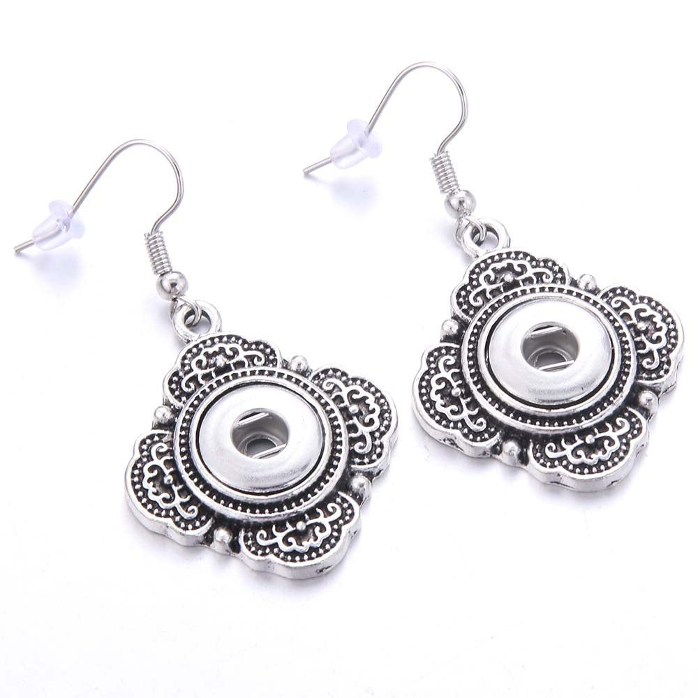 21 Styles Snap Buttons Dangle Drop Earrings for Fashion Stylish Jewelry Drop