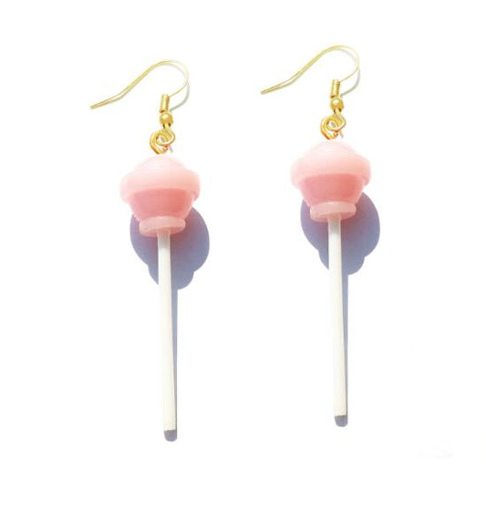 Pink Resin Candy Lollipop Drop Earrings Cartoon Ear Pendants Accessories Women