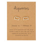 Aquarius Zodiac Constellations Sign Stainless Steel Earrings Women Jewelry Small