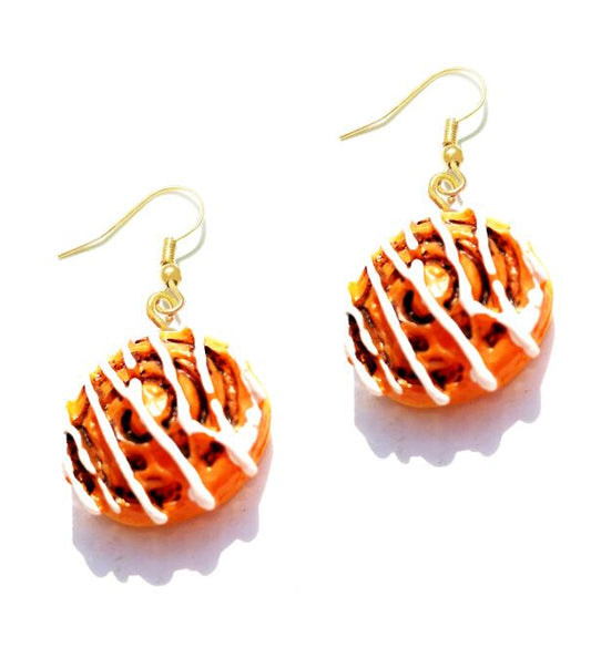 Cinnamon Roll Drop Earrings Cartoon Art Women Party Jewelry Ear Fashion Pendant