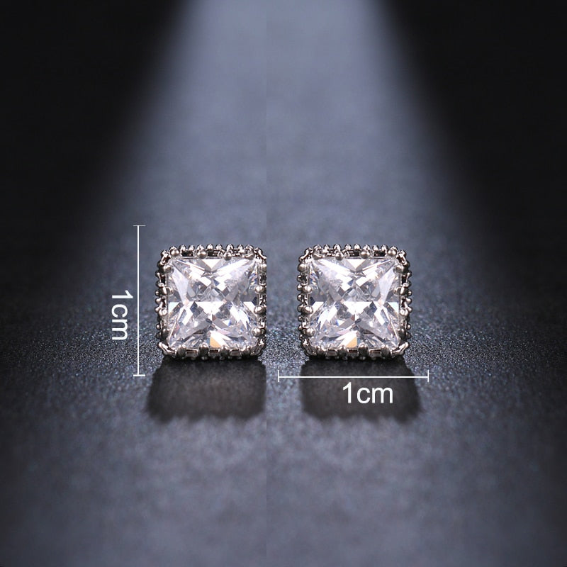 Square Luxury Stud Earrings Women Girls Summer Party Studs Ear Women Jewelry